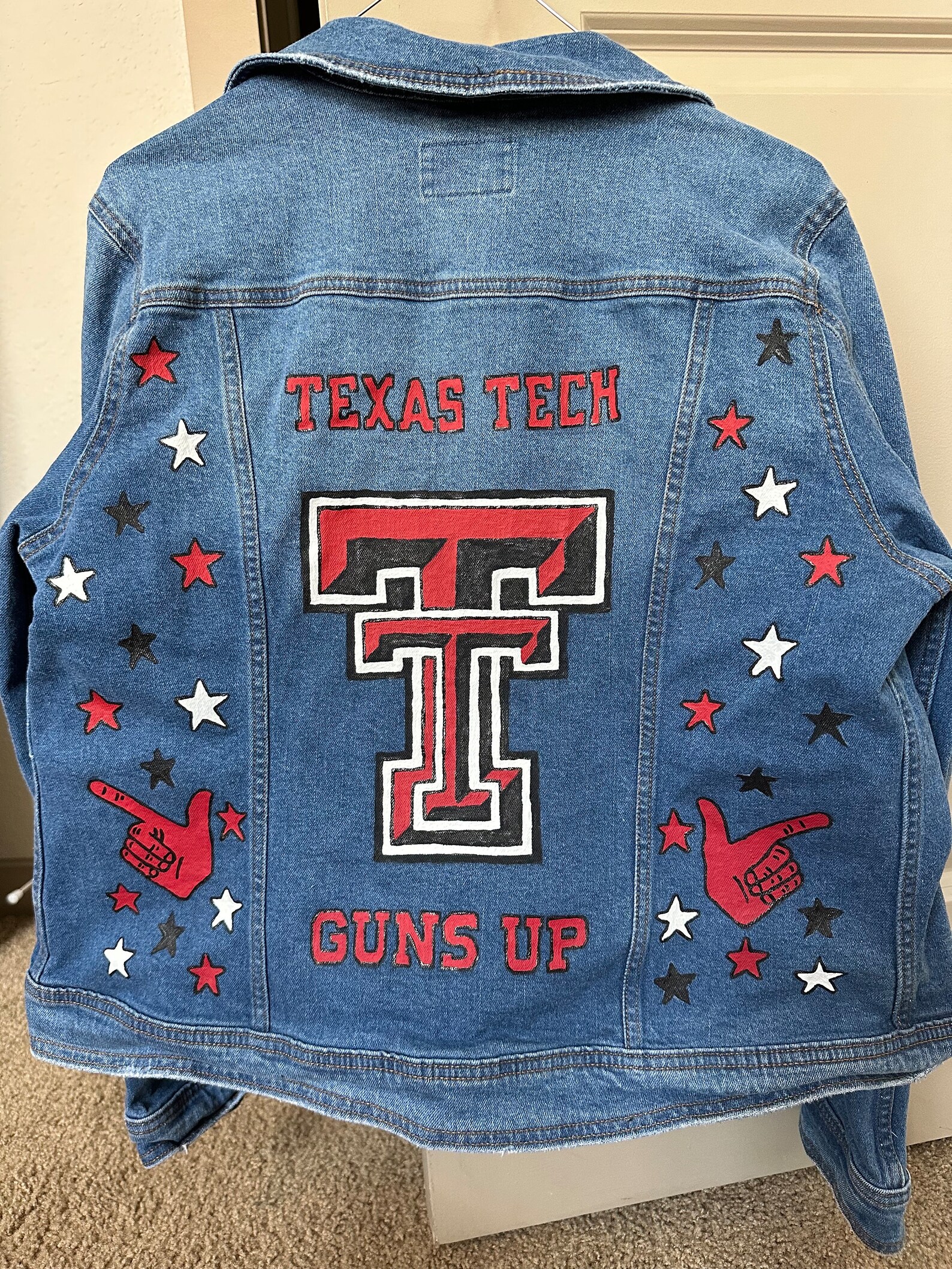 Hand Painted Texas Tech Jacket Made to Order Etsy