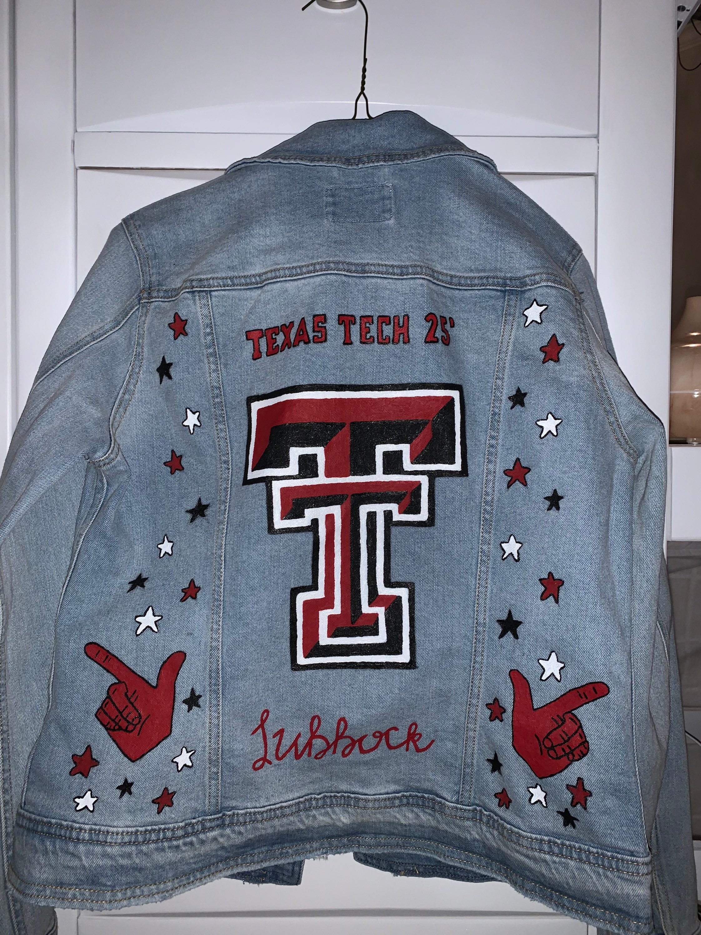 Hand Painted Texas Tech Jacket example Etsy
