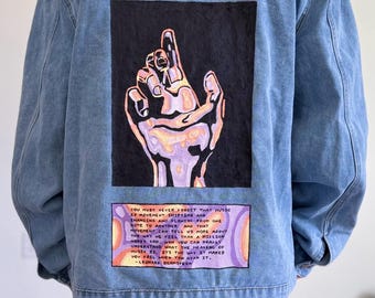 Hand Painted EDM Album Cover Jean Jacket