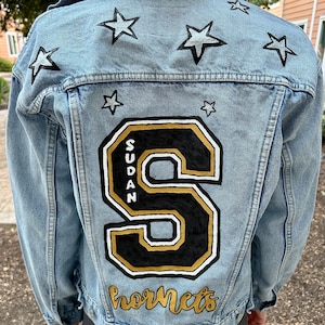 Hand Painted Custom High School Jean Jacket | made to order