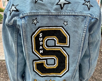 Hand Painted Custom High School Jean Jacket | made to order