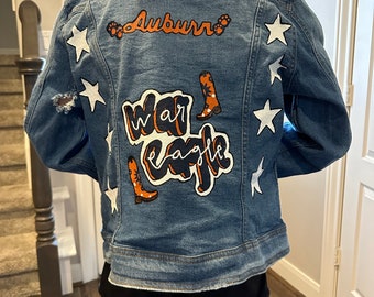 Hand Painted Auburn Jean Jacket | made to order