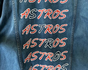Houston Astros Hand Painted Jean Jacket