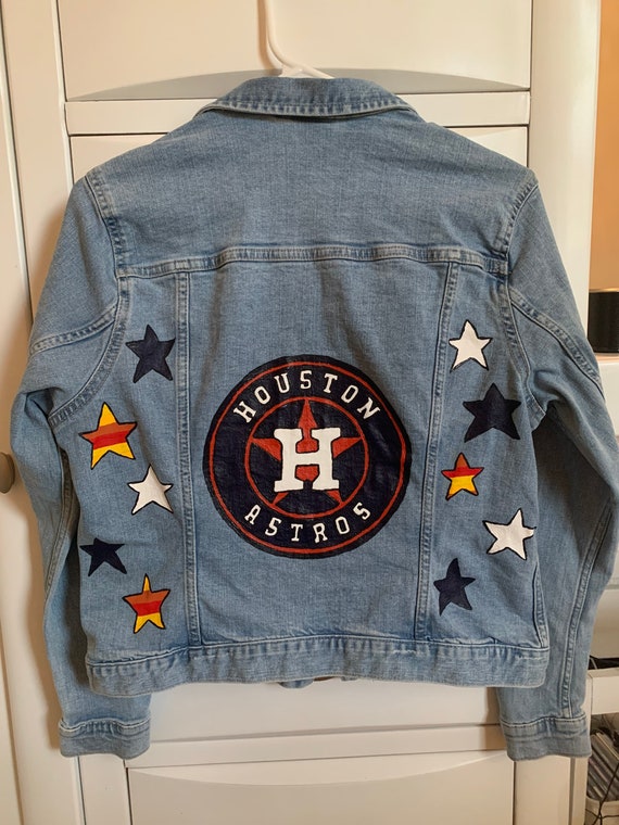 Giacca di jeans dipinta a mano degli Houston Astros Italia