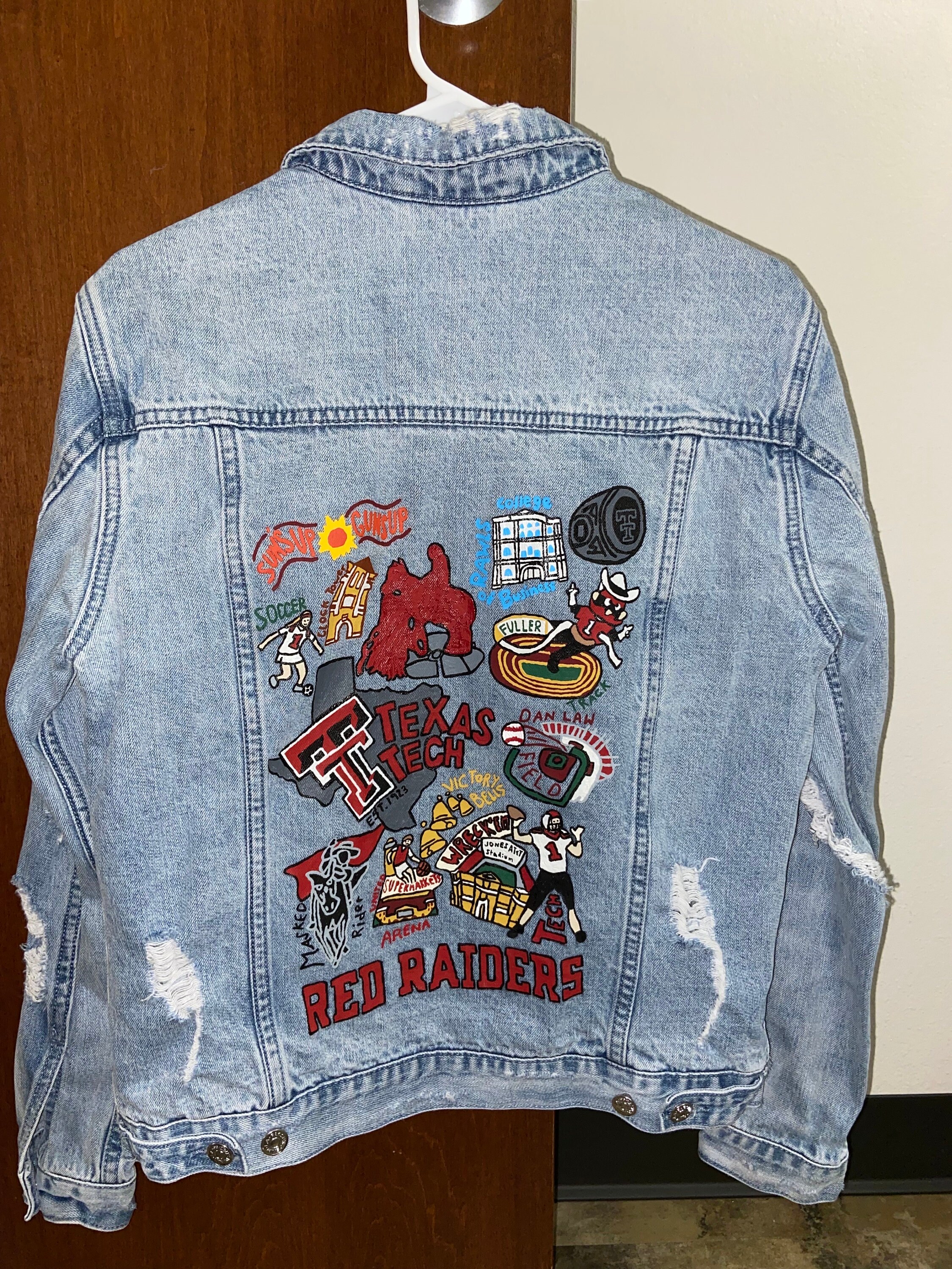 Hand Painted Texas Tech Jacket Made to Order Etsy