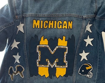 Hand Painted University of Michigan Jean Jacket | made to order