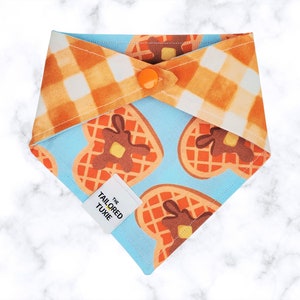 WAFFLE I DO WITHOUT U Heart Waffles with Syrup Pet Bandana for Cats, Dogs, and Small Animals - Purrfect for Secret Waffle Club Wafflings