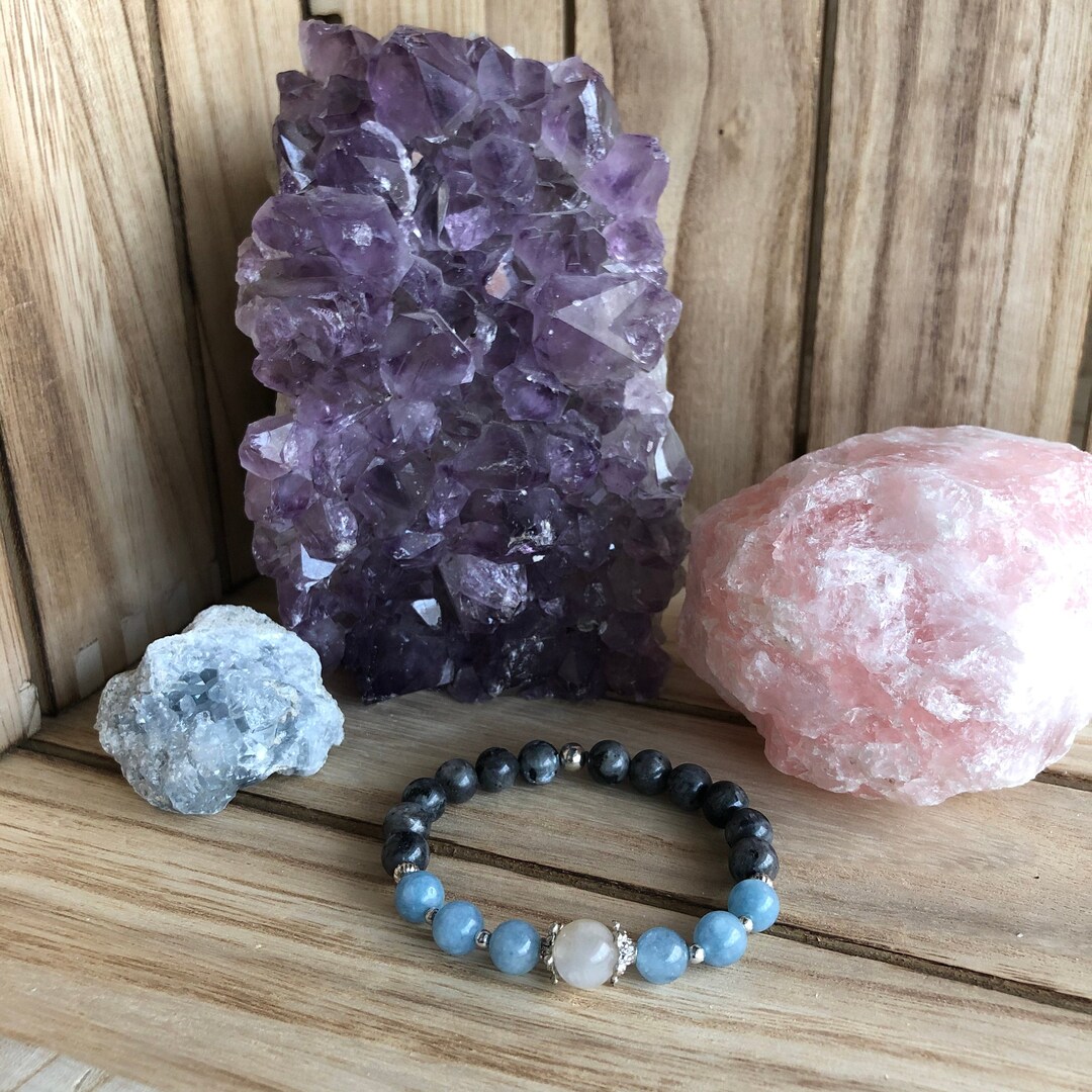 Aquamarine Rainbow Moonstone and Labradorite Gemstone Etsy