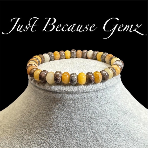 Earthly Jewelry, Gemstone Beaded Stretch Bracelet, Handmade