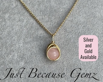 Rose Quartz Jewelry, Fidget Pendant, Crystal Healing, Minimalist Jewelry, Anxiety Relief, Gemstone Jewelry Gifted, Bridal Party Gifts