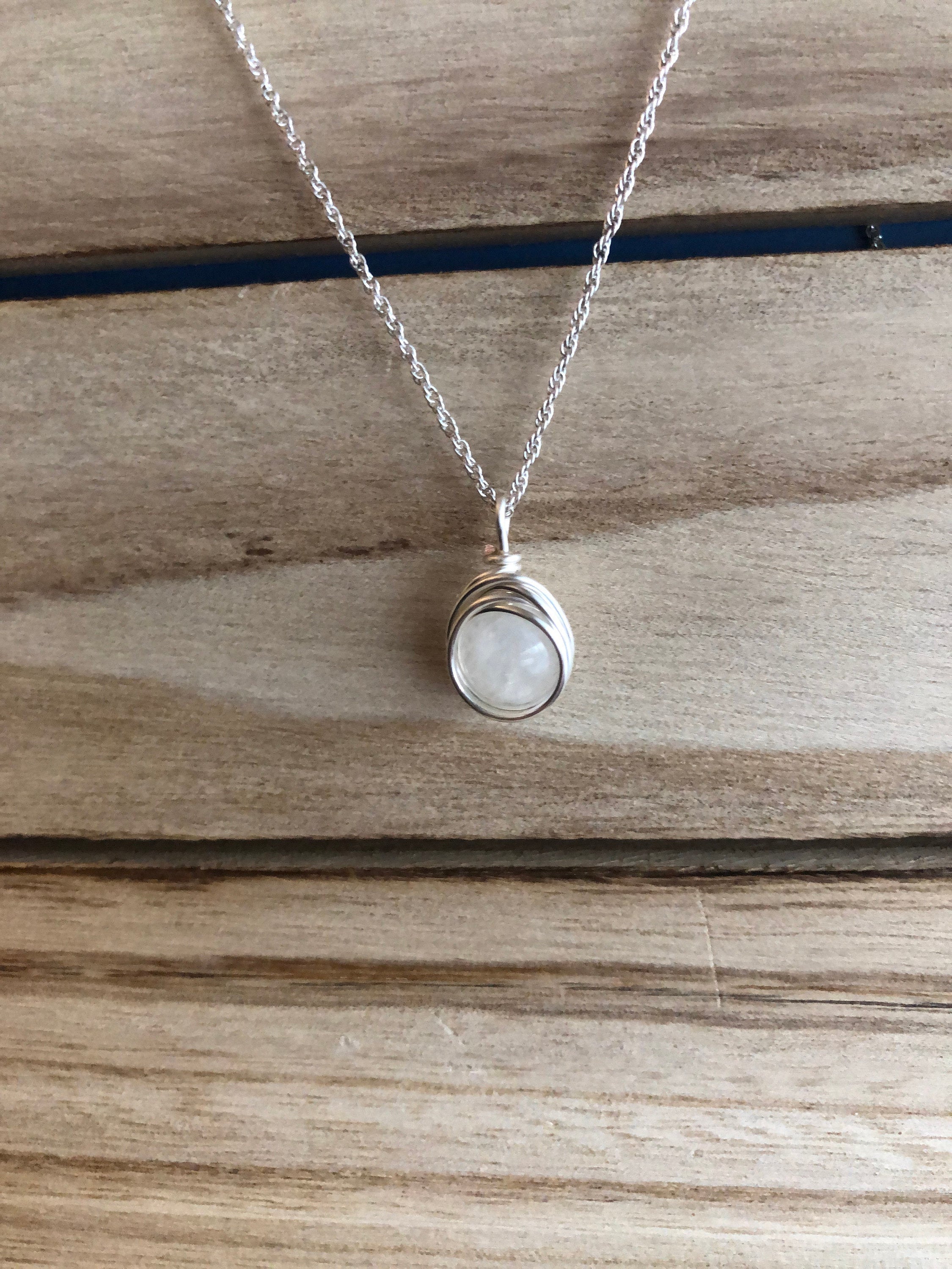 White Rainbow Moonstone, Fidget Pendant, Crystal-Healing, Minimalist Jewelry, Anxiety Relief, Gemstone Jewelry Gifted, Bridal Party Gift