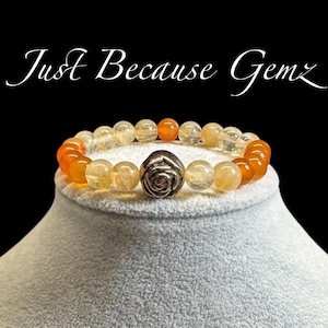 Quartz and Carnelian Gemstone Healing Jewelry, Energy and Balance Chakra Jewelry, Boho Bracelet Gift, Energy Boost Bracelet, Spiritual Gift