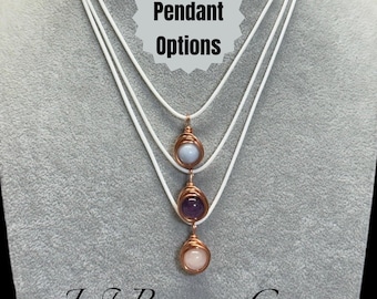 Copper Wire Wrapped Fidget Gemstone Pendant, Gemstone Fidget Necklace, Spinner Pendant, Sensory Gift, Mindfulness Jewelry Gift, Crystal Gift