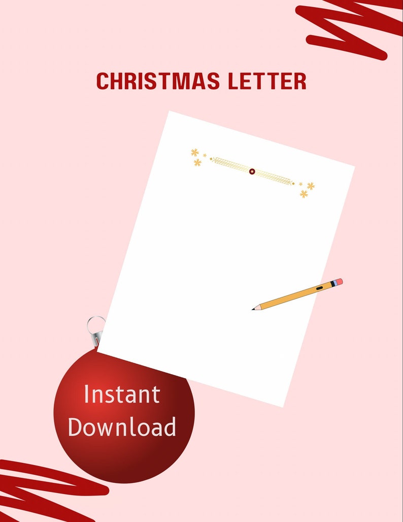 Merry Christmas Letter, Letter Stationary, Stationary Printable, Xmas