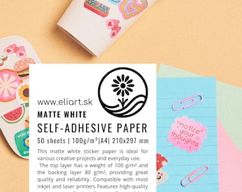 Matte White Sticker Paper A4 | Printable Self-Adhesive Labels