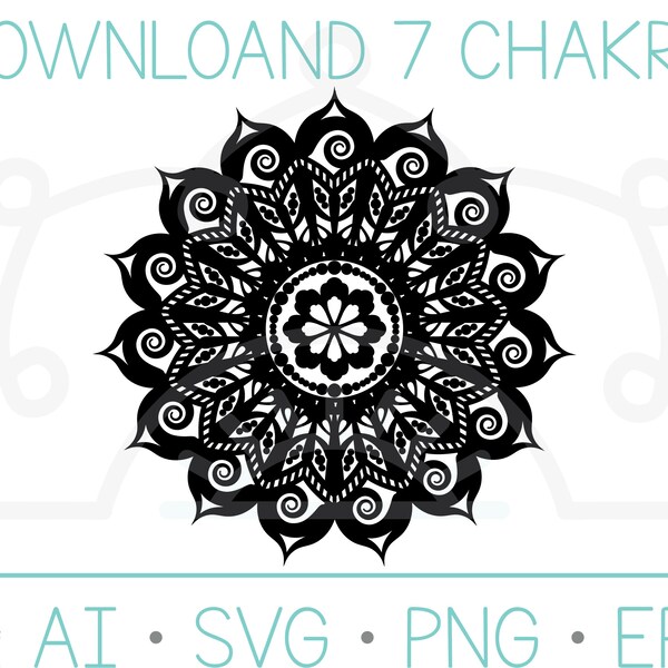 Mandala digital download eps, svg, png eps. symbol esoteric