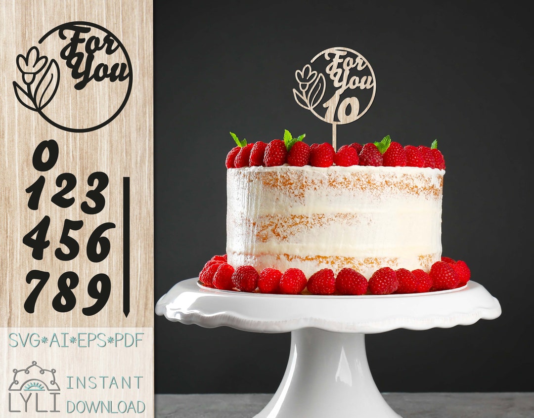 Personalized Cake Topper SVG, Plywood Plexiglass Cutting File (digital ...