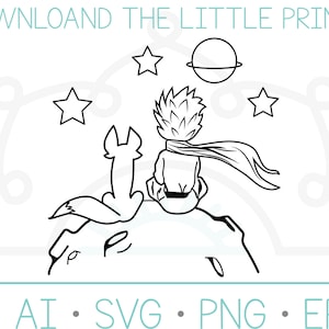 Il Piccolo Principe, Antoine de Saint-Exupéry download immediato, cutter, vinil, Digital download ai, svg, png, eps,