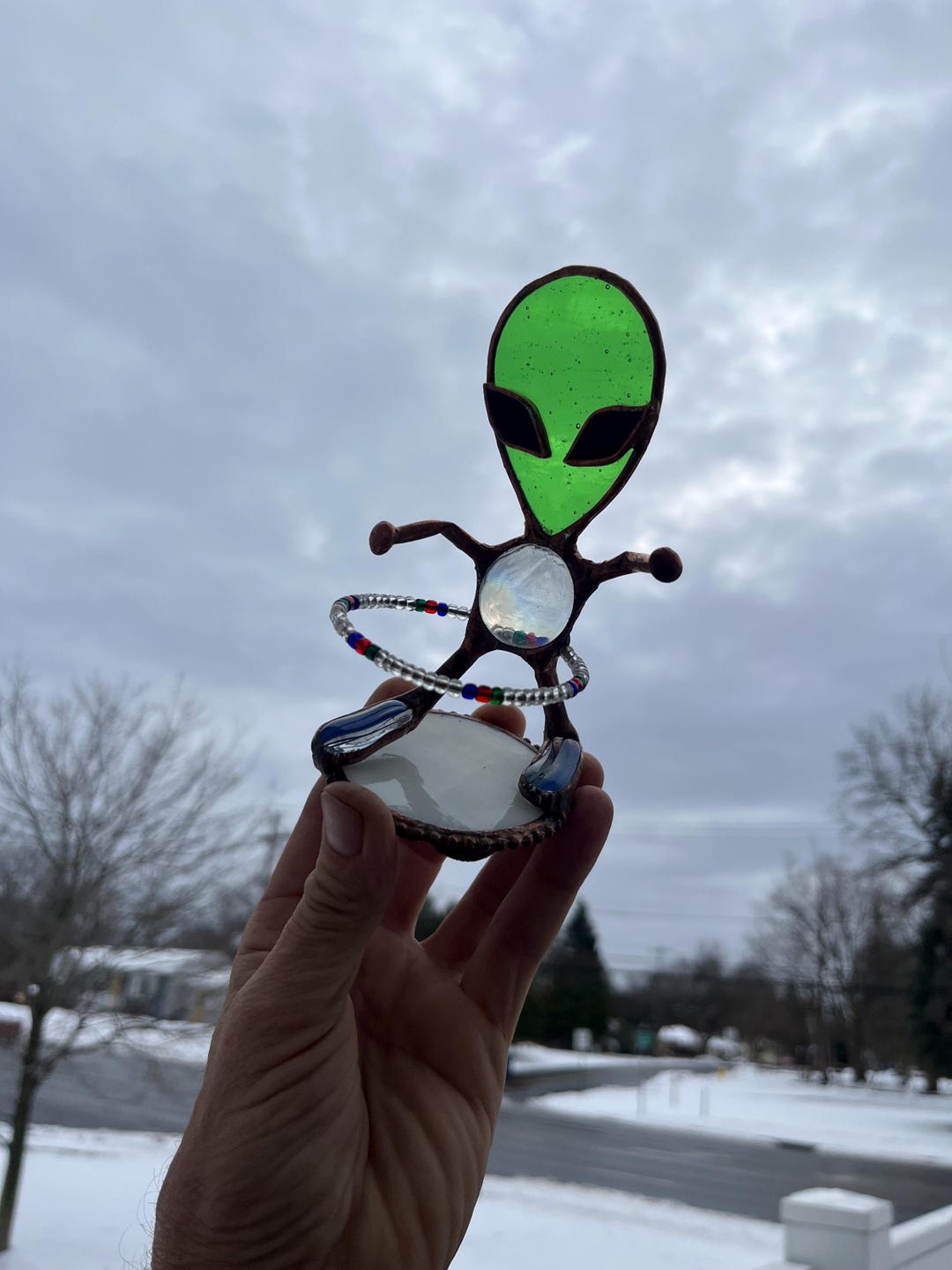 Stained Glass Alien Trying the Hula Hoop - Etsy