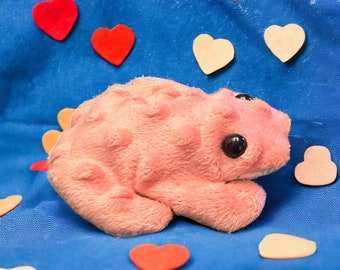 Weighted Pink Beanie Frog With Flowers