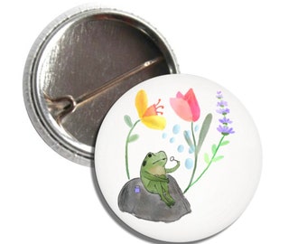Bubble Blowing Frog 1 Inch Pin