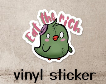 Eat The Rich Zombie Ducky Sticker