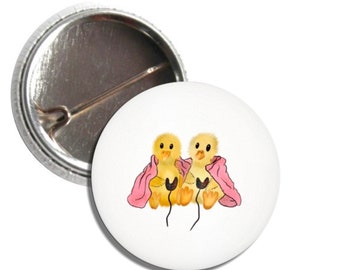 Video Game Playing Ducks 1 Inch Pin