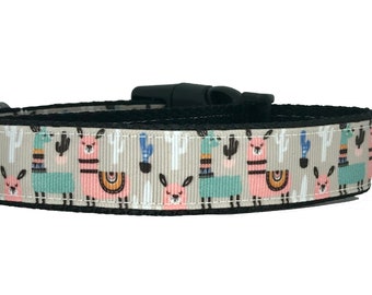 Llama Handmade Dog Collar