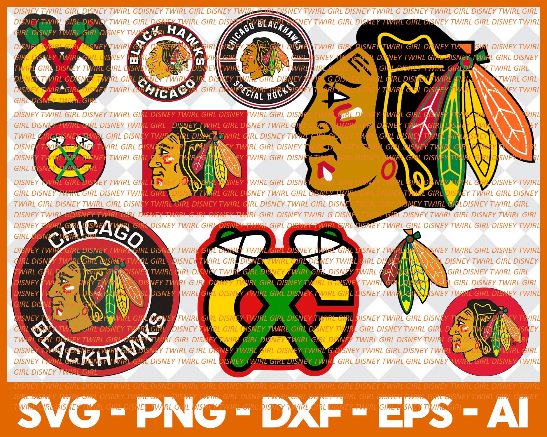 Download Chicago Blackhawks Hockey Bundle SVG DXF PNG Files | Etsy