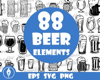 Beer Clipart, Beer Mug Bundle, BEER MUG SVG Bundle, Beer Bottle Svg, Beer Keg Svg, Cricut Cutting Files