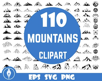 110 Mountain SVG bundle, Mountain svg clipart, Hills svg, Mountain svg hand drawn, outdoors adventure svg, cricut files
