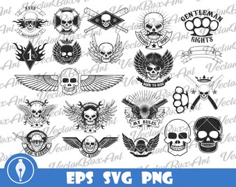 Racer emblems, Biker skull, biker clipart, racer skulls, Biker gang, outlaw clipart eps, png, svg Digital Download File