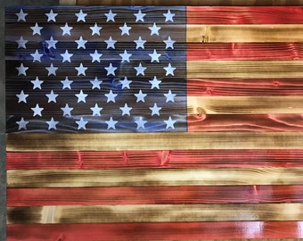 Handmade Wooden American Flag