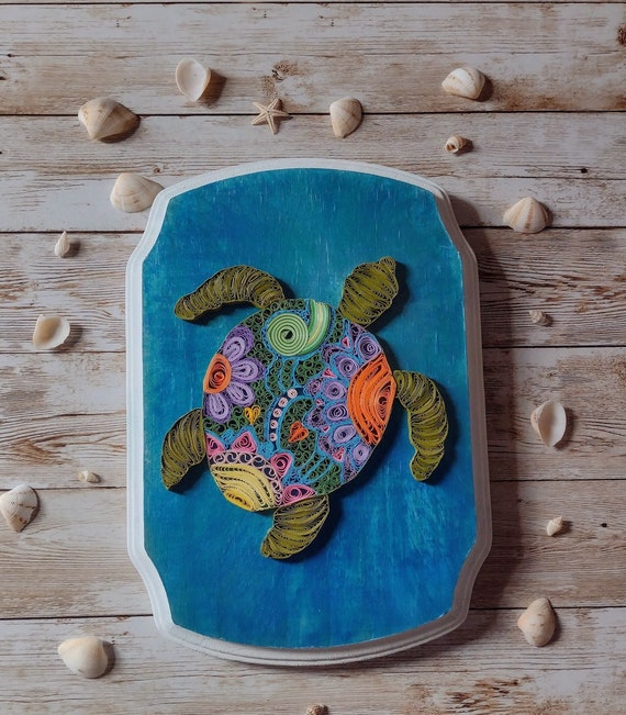 Sea Turtle Paper Quill Art Ocean Wall Decor Home and Office - Etsy UK Sea Turtle Paper Quill Art Ocean Wall Decor Home and Office - Etsy UK