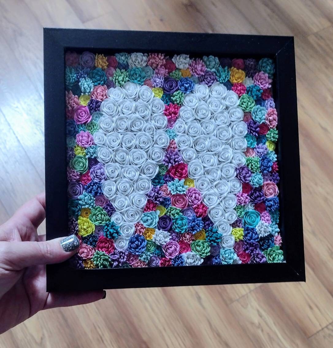 Pregnancy Loss, Sympathy Gift, Paper Flower Angel Wings and Footprint