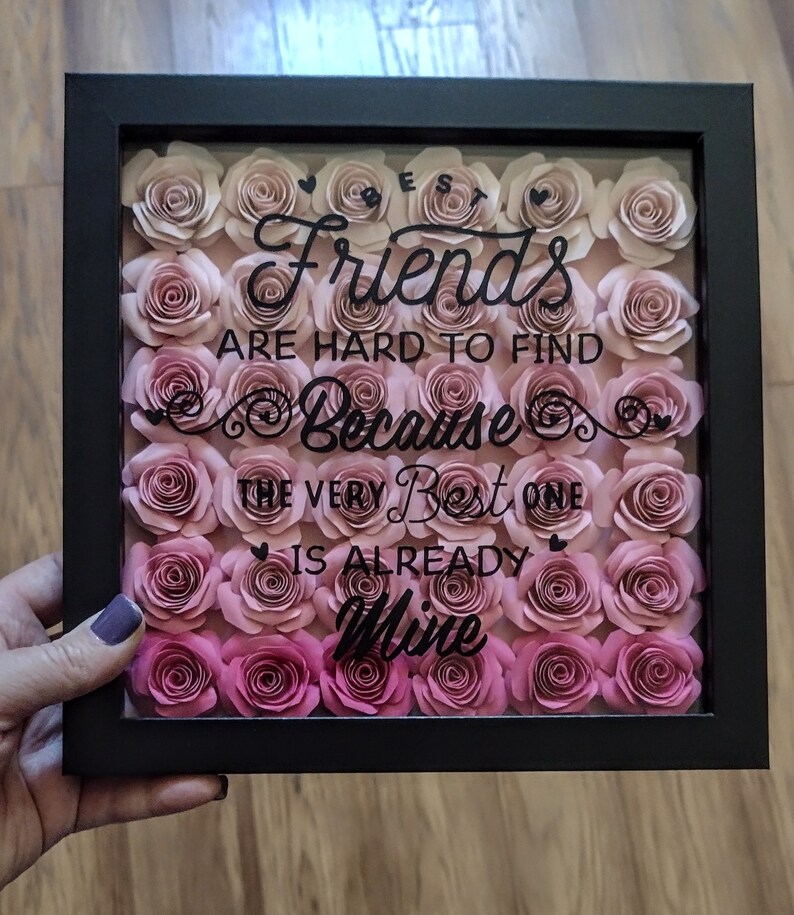 Best Friend Floral Shadow Box Gift Home Decor Gift Etsy