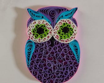 Paper Quilled Owl Magnet
