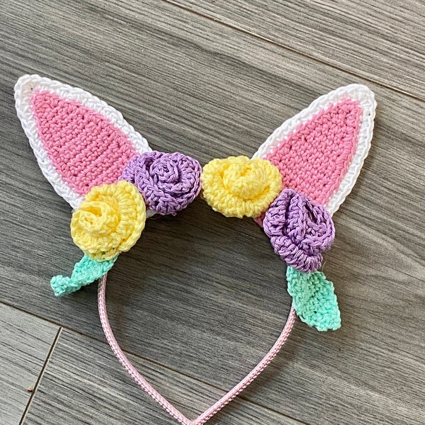 Bunny Ears Headband, crochet pattern only, Easter bunny, spring bunny, children's accessory, girl's hairband, Easter costume, gift for child