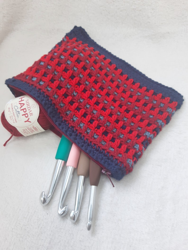 Mosaic Zip Pouches Crochet Pattern Only UK Terms Gift For Etsy