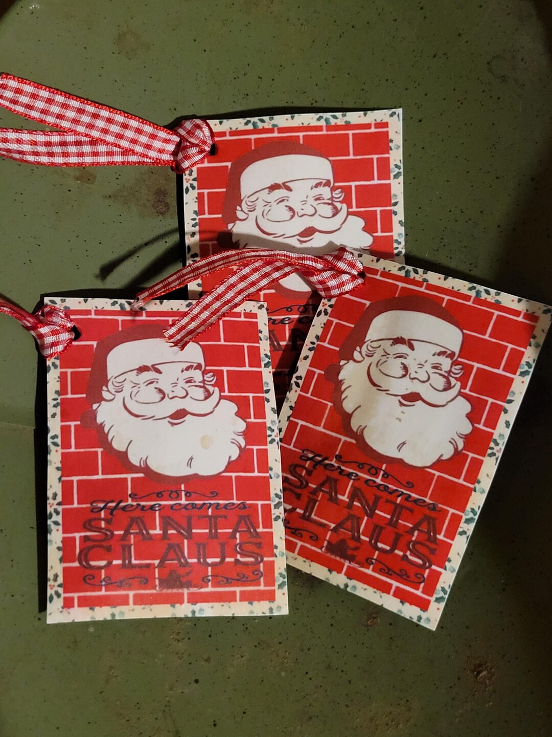 Primitive Christmas Gift Tag, Santa Hangtag (set of 6) - Etsy