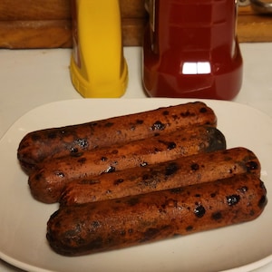 Faux (Fake) Roasted  Hotdogs on a stick or roasted hotdogs without sticks