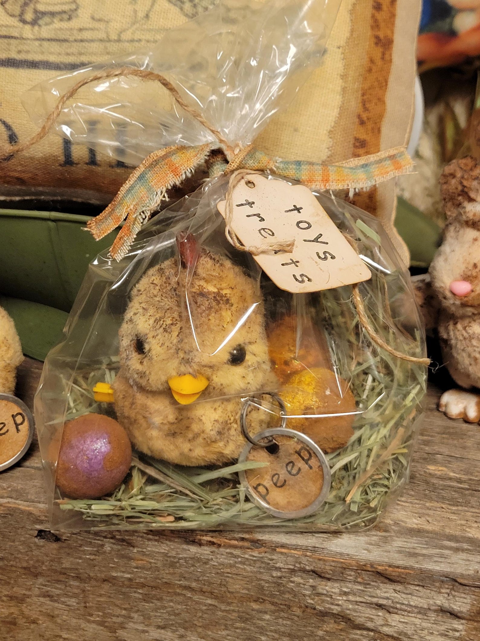 Rustic Chick Primitive Cinnamon Grunged Easter Chick Decor | Vintage-style Plush ...