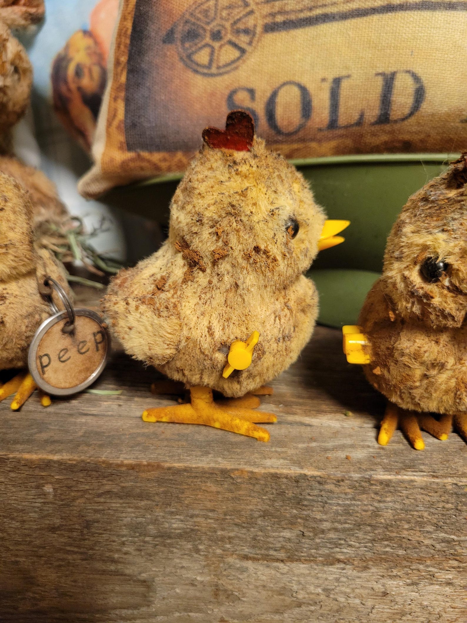 Rustic Chick Primitive Cinnamon Grunged Easter Chick Decor | Vintage-style Plush ...