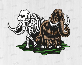 Mammut SVG geschichtete Datei digitale Illustration, digitaler Download Mamut Knochen svg Vektor-Design