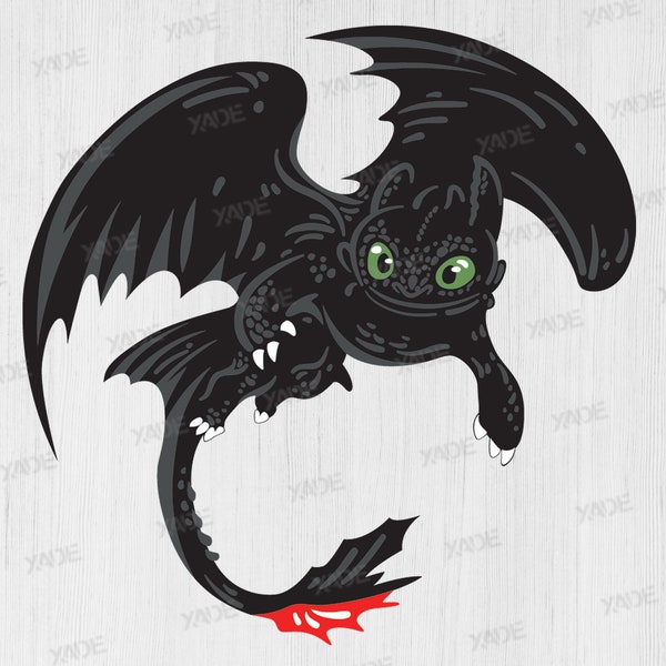 How To Train Your Dragon Toothless layered SVG files digital illustration, digital download Toothless svg vector design