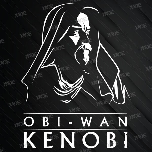 Obi Wan Kenobi SVG archivos ilustración digital, descarga digital diseño vectorial SVG