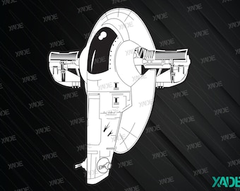 Slave I SVG files Boba Fett digital illustration, digital download SVG vector design