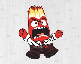 Inside Out Anger archivos SVG en capas ilustración digital, descarga digital Anger svg diseño vectorial