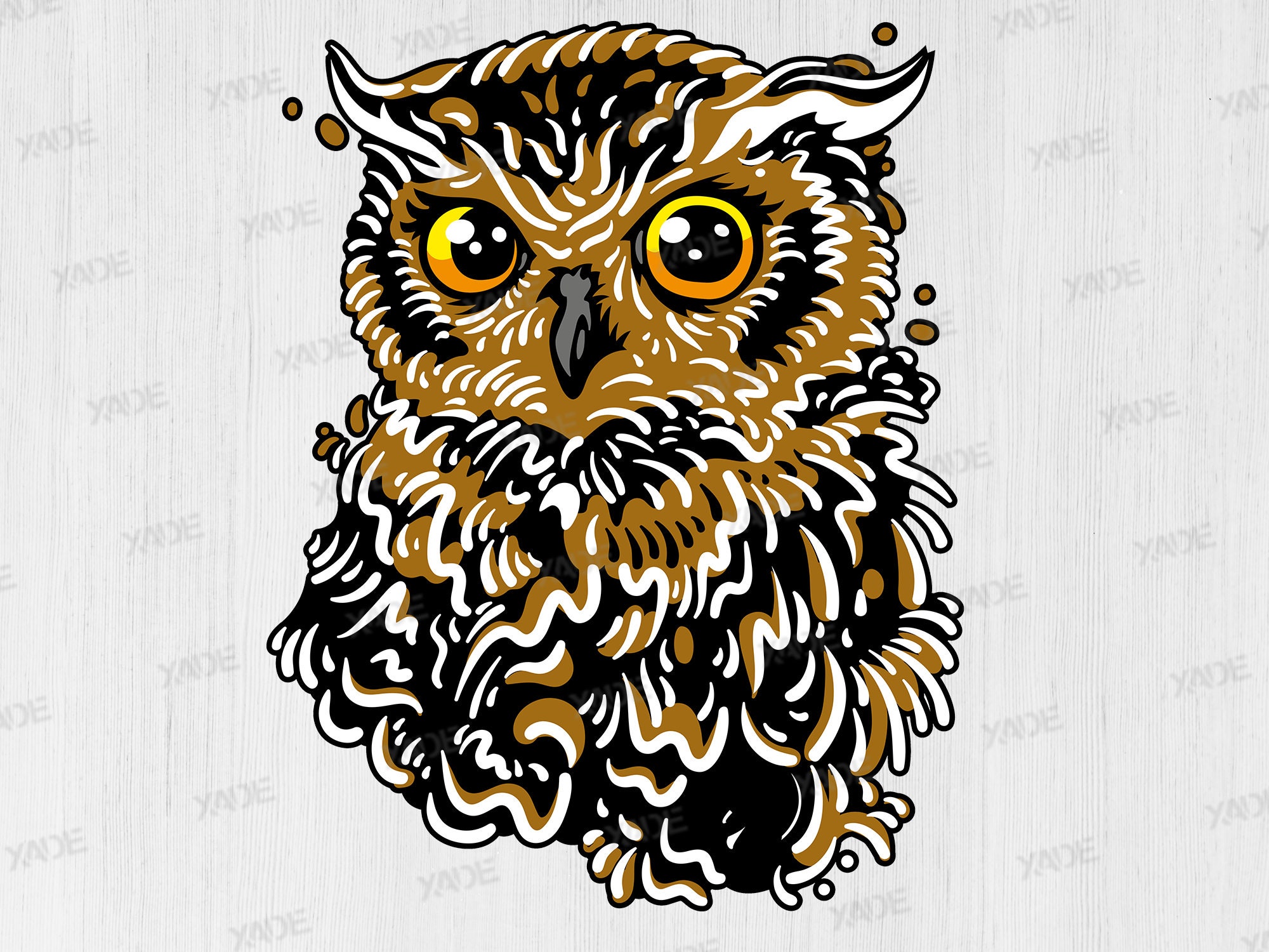 Owl SVG layered file digital illustration, digital download owl svg vector design