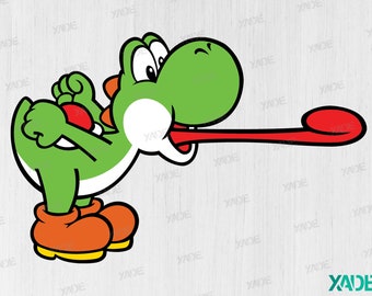 Yoshi SVG files digital illustration, digital download Mario Bros SVG vector design